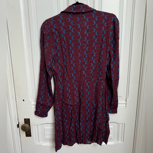 NWOT Reformation Long Sleeve Collared Hugh Dress in Marooned 4 - Picture 4 of 4